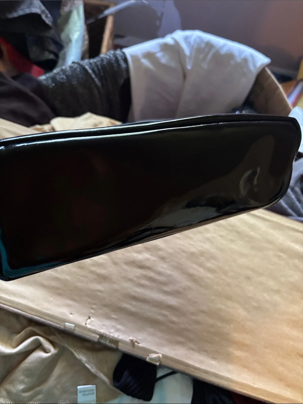Flash Sale 🎉Dior Black Patent Leather Makeup Clutch - immaculate Red Interior